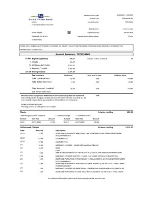 USA Editable Templates 16 USA Fifth Third Bank statement easy to fill template in .xls and .pdf file format