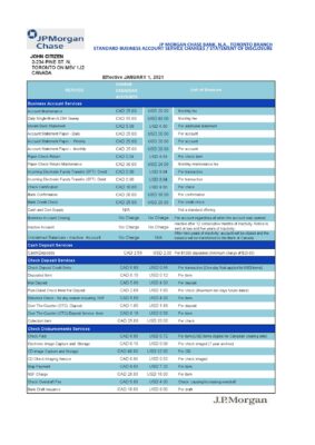 USA JP Morgan Chase bank statement template in .xls and .pdf file format