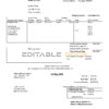 USA Massachusetts Milton Utility Dept water utility bill template in Word and PDF format