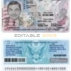 USA passport ID card template in PSD format, fully editable