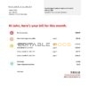 USA Verizon telecommunications utility bill template in Word and PDF format