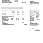 United Kingdom SSE Energy utility bill, Word and PDF template, 4 pages