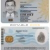 Uruguay ID card PSD template, completely editable