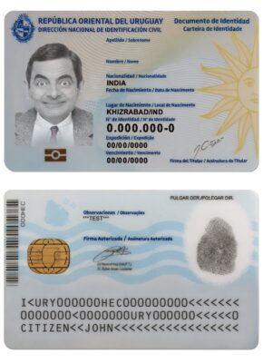 Uruguay ID card PSD template, completely editable