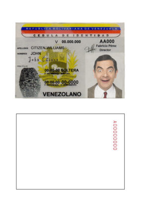 Venezuela ID template in PSD format, fully editable, with all fonts