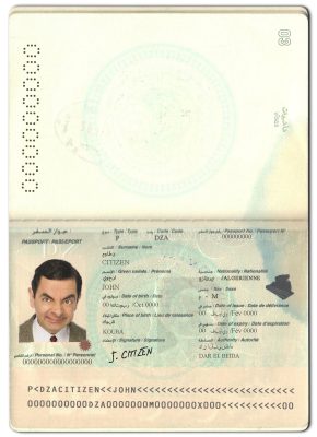 Authentic Algeria PSD Passport Template