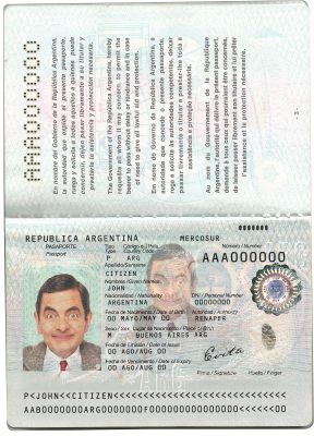 Authentic Argentina PSD Passport Template