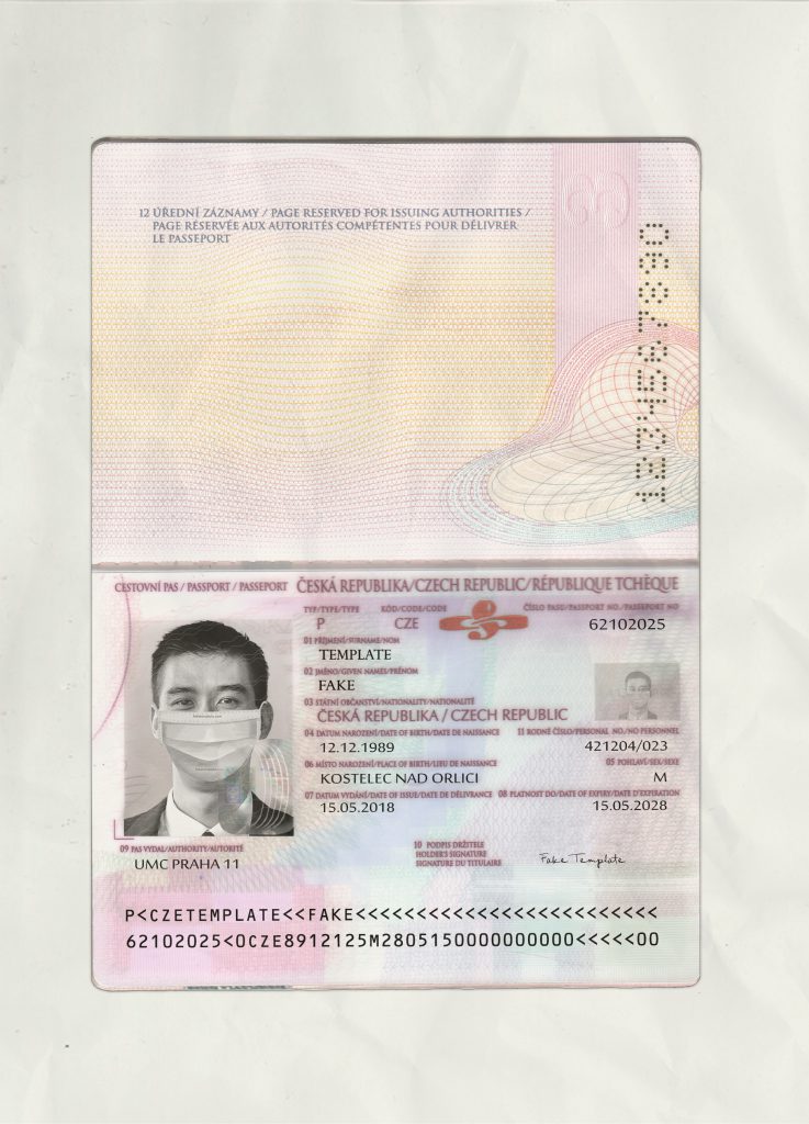Authentic Czech PSD Passport Template