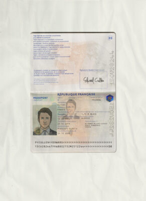 Authentic France PSD Passport Template