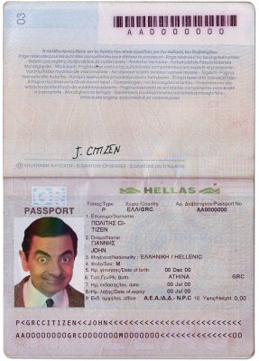 Authentic Greece PSD Passport Template