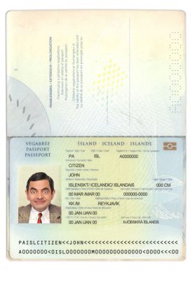 Authentic Iceland PSD Passport Template
