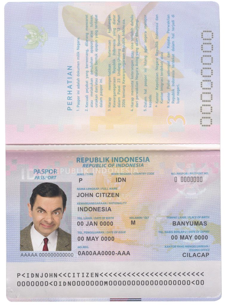Authentic Indonesia PSD Passport Template