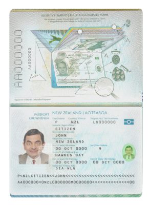Authentic New Zealand PSD Passport Template (2009-2016)