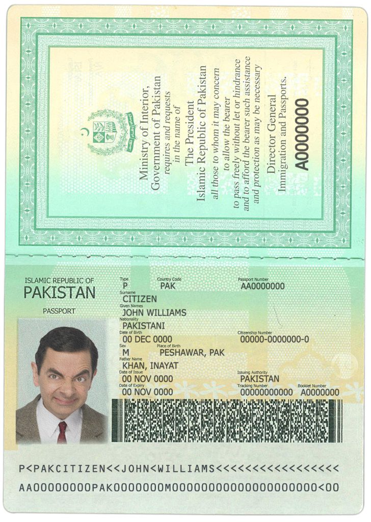 Authentic Pakistan PSD Passport Template