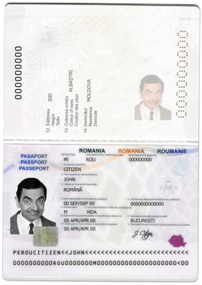 Authentic Romania PSD Passport Template
