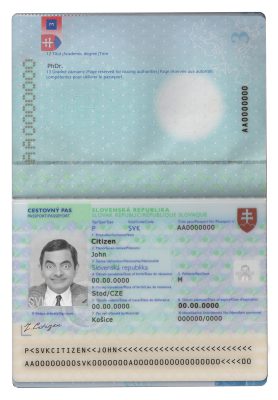 Authentic Slovakia PSD Passport Template
