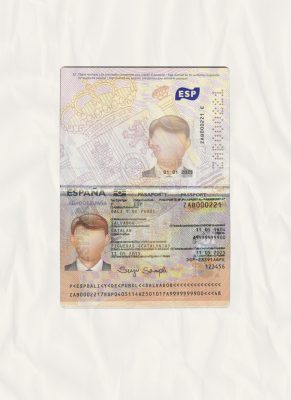 Authentic Spain PSD Passport Template (2015 – present)