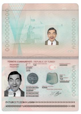 Authentic Turkey PSD Passport Template (2018 – present)