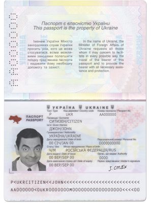 Authentic Ukraine PSD Passport Template