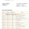 Benin Banque Atlantique bank statement template in Word and PDF format