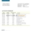 Central African Republic Ecobank bank statement template in Word and PDF format