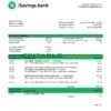 Comoros iSavings bank statement Word and PDF template, completely editable
