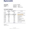 Denmark Nykredit bank statement easy to fill template in .xls and .pdf file format