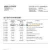 Denmark Nykredit bank statement template in Word and PDF format
