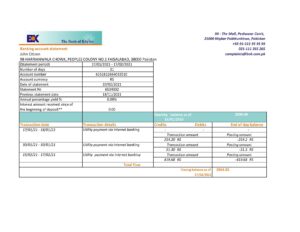 Pakistan Editable Templates 5 Pakistan The Bank of Khyber bank statement easy to fill template in Excel and PDF format
