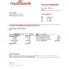 Panama Multibank bank statement easy to fill template in .xls and .pdf file format