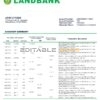 Philippines Land Bank of the Philippines proof of address bank statement template in Word and PDF format