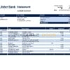 Republic of Ireland Ulster Bank statement template in Word and PDF format, good for address prove