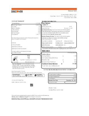 USA Discover bank statement template in Excel and PDF (.xls and .pdf file) format