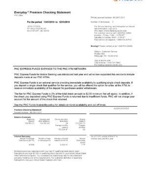 USA Editable Templates 8 USA PNC bank proof of address statement template in Word and PDF format