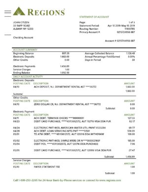 USA Editable Templates 9 USA Regions bank proof of address statement template in Word and PDF format