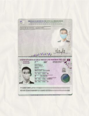 United Kingdom passport template in PSD format (2020 – present)