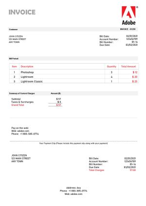 USA Editable Templates 11 USA Adobe invoice template in Word and PDF format, fully editable