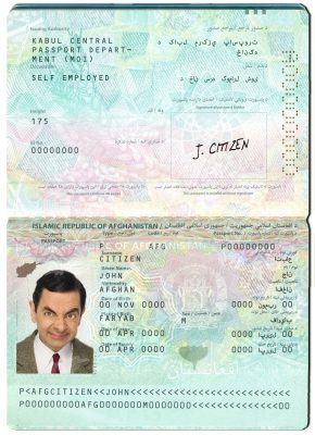 Authentic Afghanistan PSD Passport Template