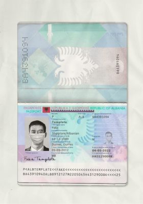 Authentic Albania PSD Passport Template