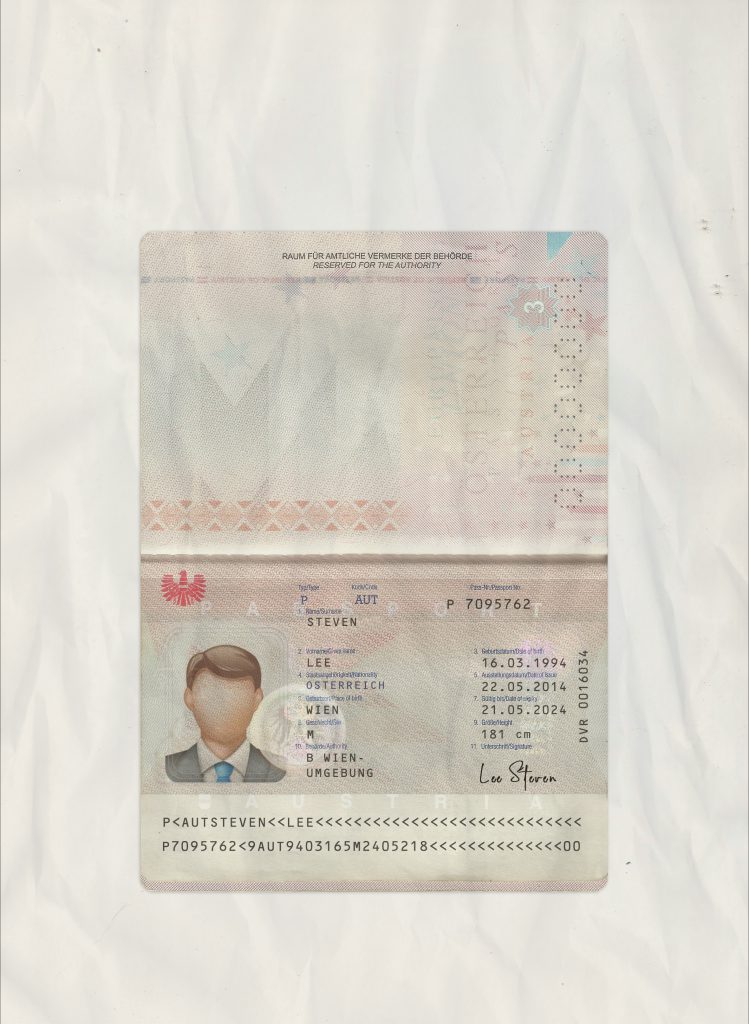 Authentic Austria PSD Passport Template