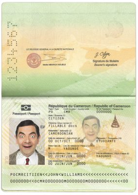 Authentic Cameroon PSD Passport Template