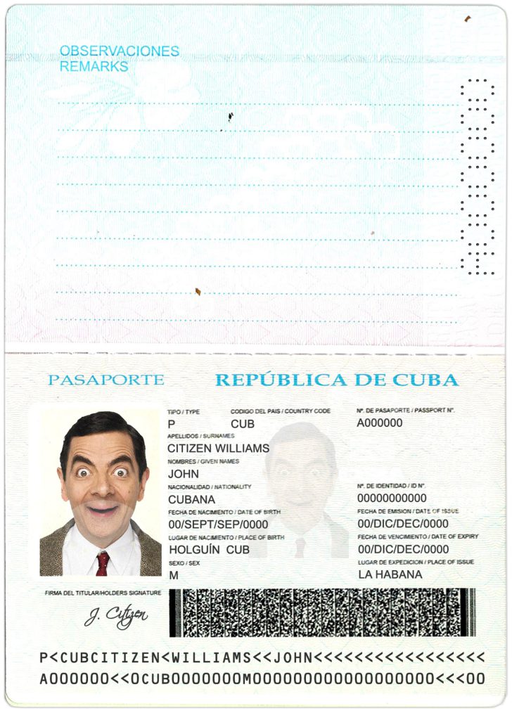 Authentic Cuba PSD Passport Template