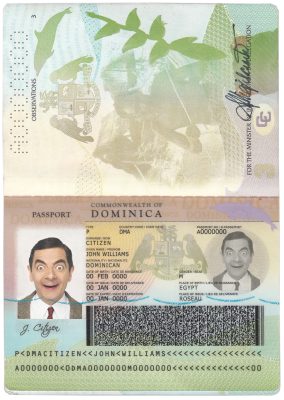 Authentic Dominica PSD Passport Template