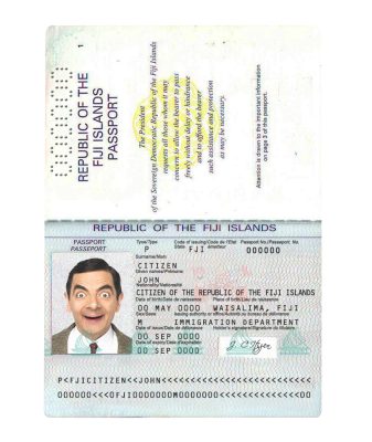 Authentic Fiji PSD Passport Template