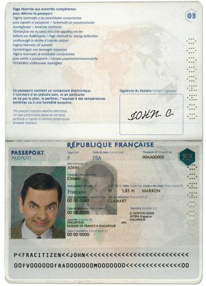 France Editable Templates 2 Authentic France PSD Passport Template (version 2)