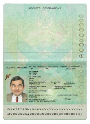 Authentic Kazakhstan PSD Passport Template (2009 – present)