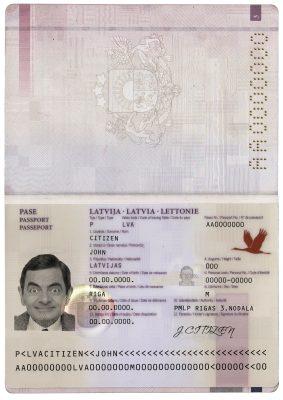 Authentic Latvia PSD Passport Template (2007 – 2015)