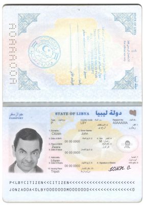 Authentic Libya PSD Passport Template