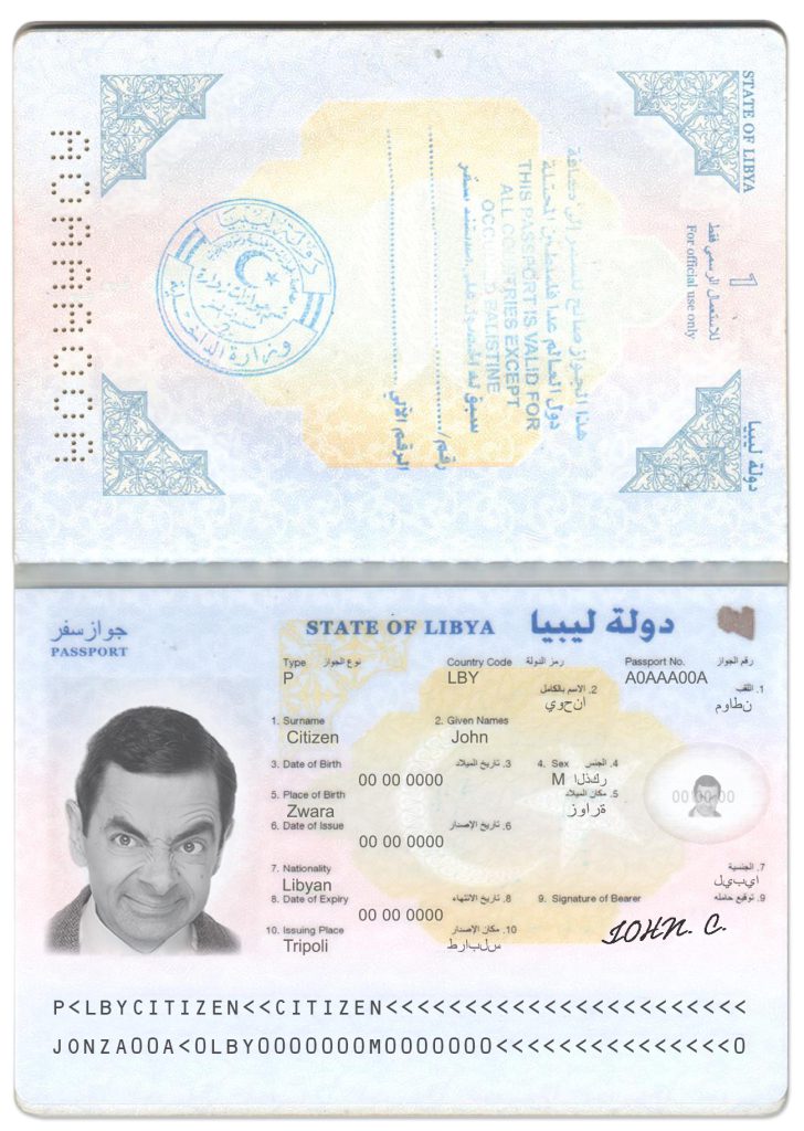 Authentic Libya PSD Passport Template