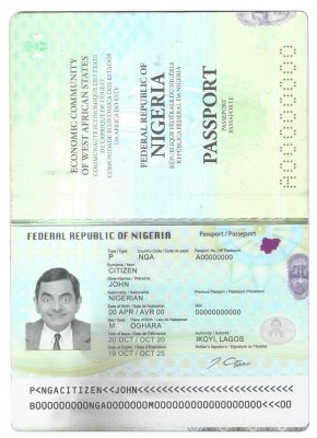 Authentic Nigeria PSD Passport Template (2019 – present)